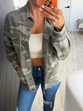 Topshop Green Camo Utility Jacket